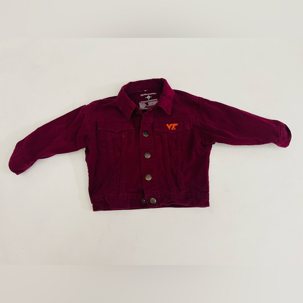 Unisex size 2T Virginia Tech VT maroon jean jacket size 2T